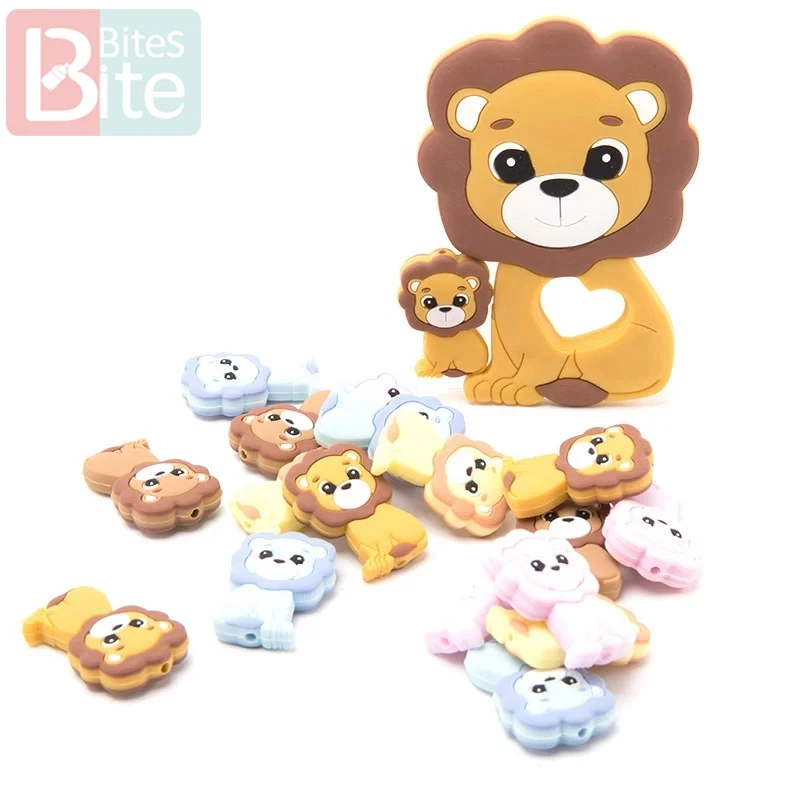 100 шт Детские Силиконовые Бусины лев Король мультфильм beadsfair класс силиконовый Прорезыватель для соски цепи Детская Подвеска Ожерелье Товары для малышей