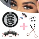 Пара 3D Магнитных ресниц, магнитные Накладные ресницы ручной работы, норковые волосы, накладные ресницы, натуральные магнитные