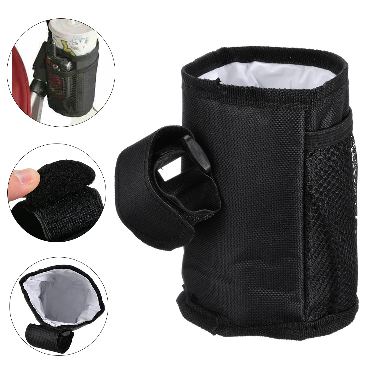 Водонепроницаемая сумка для бутылки черная универсальная чашка детской коляски