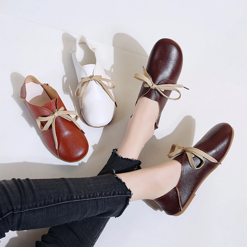 Женские туфли на плоской подошве QWEDF 2019 женские замшевые кожаные в стиле пэчворк