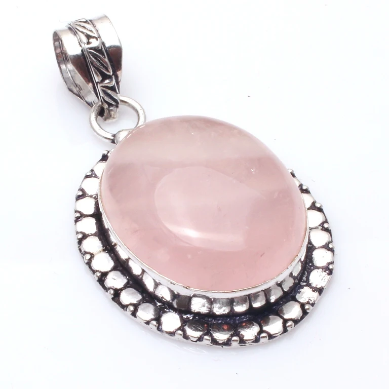 

Genuine Rose Quartz Pendant Hand made Women Lady Jewelry gift, 54 mm, P10069
