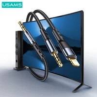 usams 2 in 1 3 5mm to type c lightning 3 5mm jack aux audio cable for car headphone adapter huawei iphone ipad laptop jack wire