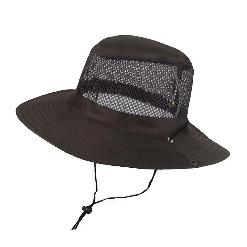 

New Summer Big Brim Bucket Hats Unisex Foldable Solid Fisherman Cap Men Breathable Mesh Bonnet Women Gorros Pescador Casquette