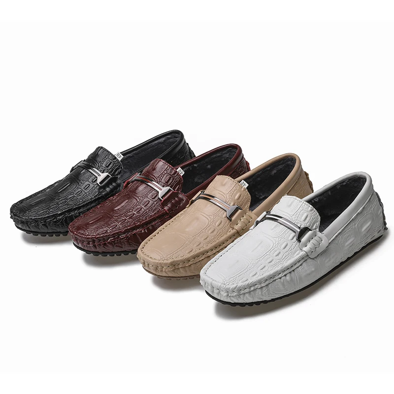 

2020 Genuine Leather Shoes Men Casual Driving Slip On Loafers Moccasins Zapatillas Hombre zapatos de hombre Mens Man Footwear
