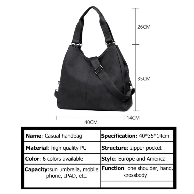 Модные женские сумки высокого качества Hobos на одно плечо винтажные одноцветные с