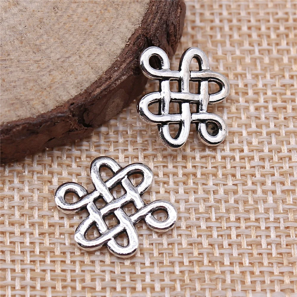 

200pcs 17x14mm Chinese Knot Pendant Charm For Jewelry Making Earring Making