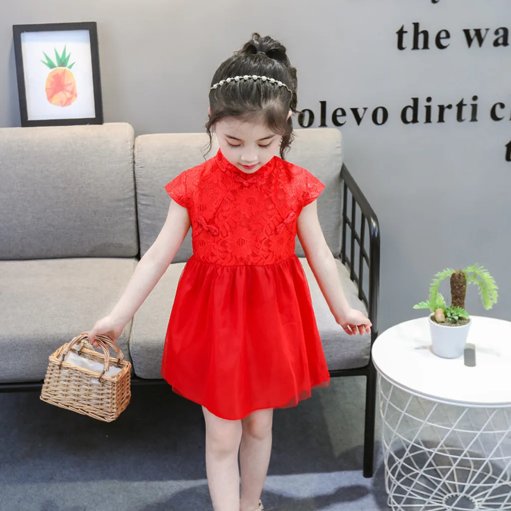 Новинка 2020 весенне-летнее платье для девочек детское платье-Ципао маленьких