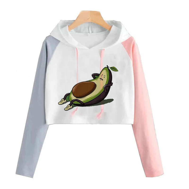Женская толстовка с капюшоном авокадо забавная мультяшная модная графическим