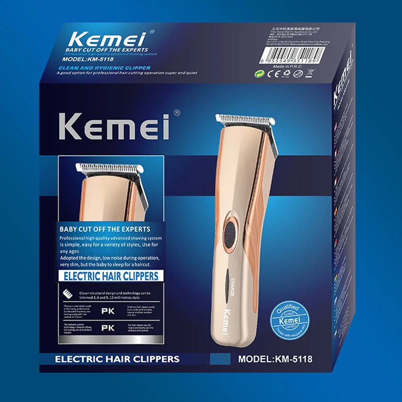 

Kemei rechargeable hair clipper KM-5118 hair clipper portable rechargeable hair clipper