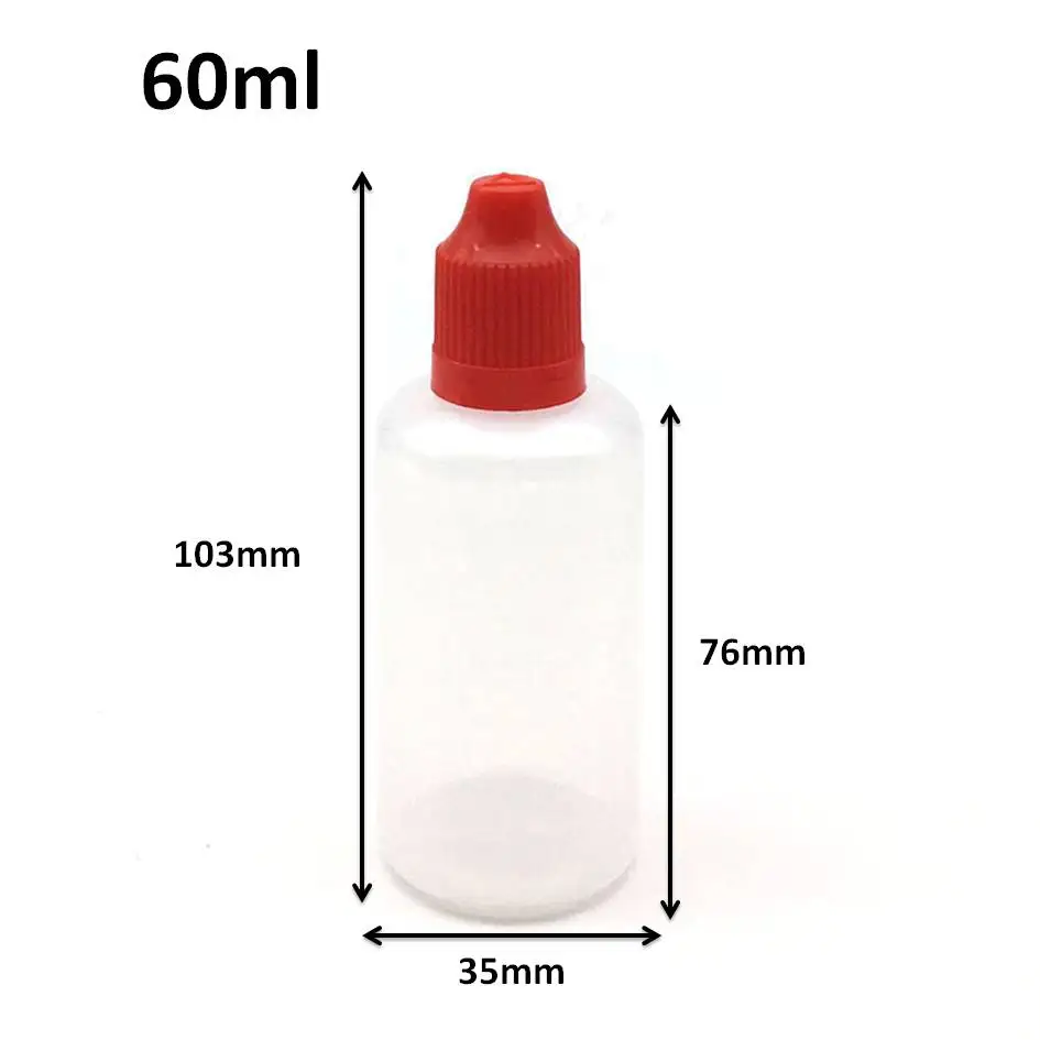 

20pcs 60ml Empty Plastic Dropper Bottle With Childproof Cap And Long Thin Tip 60CC e Liquid Soft PE Vail