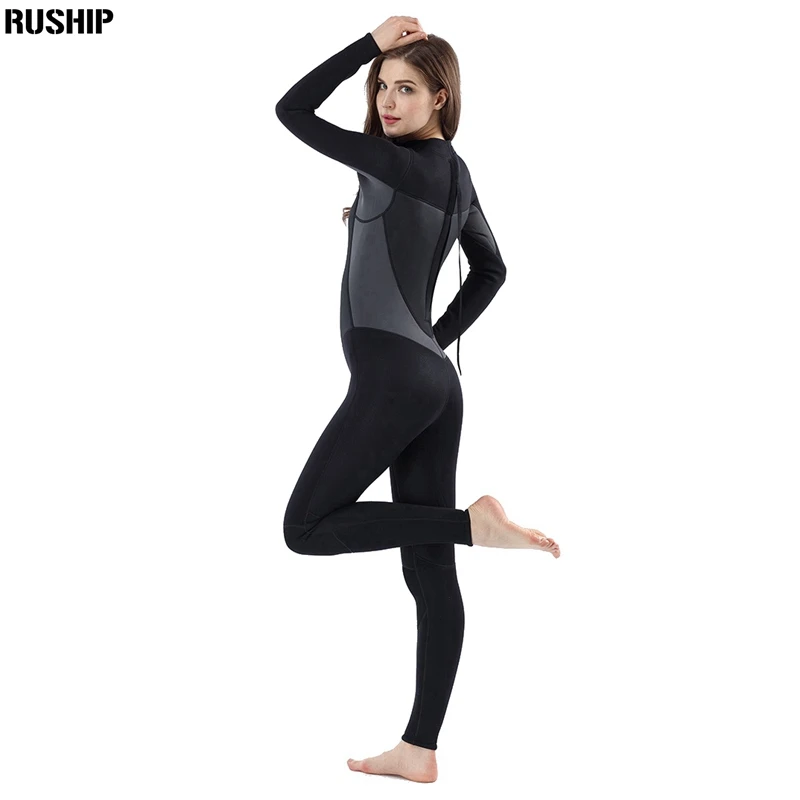 Women 2mm neoprene wetsuit Elastic Black Surf Diving Equipment suit clothing Long one piece Tight Warm surfing Beach Swimsuit