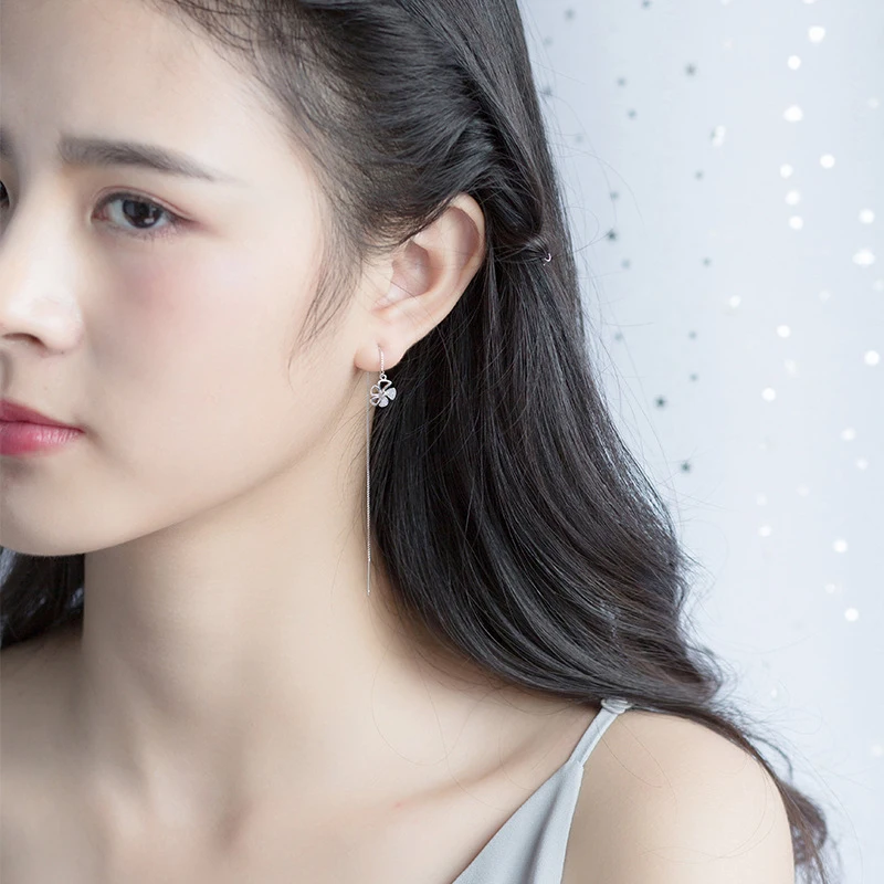 Colusiwei стильный цветок свисающие серьги для женщин 2 Цвет Длинная цепочка