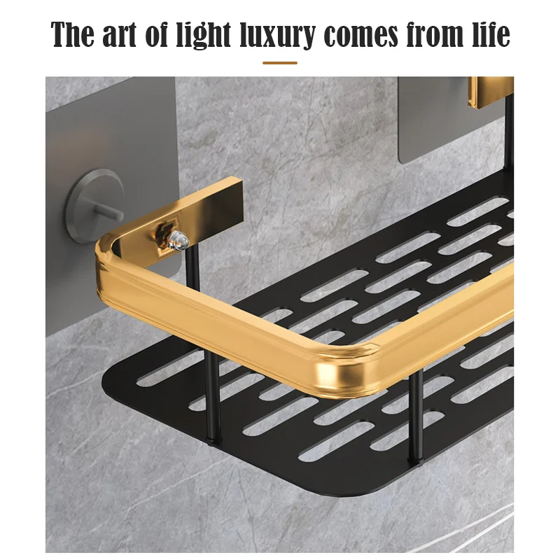 Kitchen Multifunction Punch-Free Organizer Storage Rack Holder Bathroom Shelf Drill Corner Shelves Shower Accessories | Строительство и