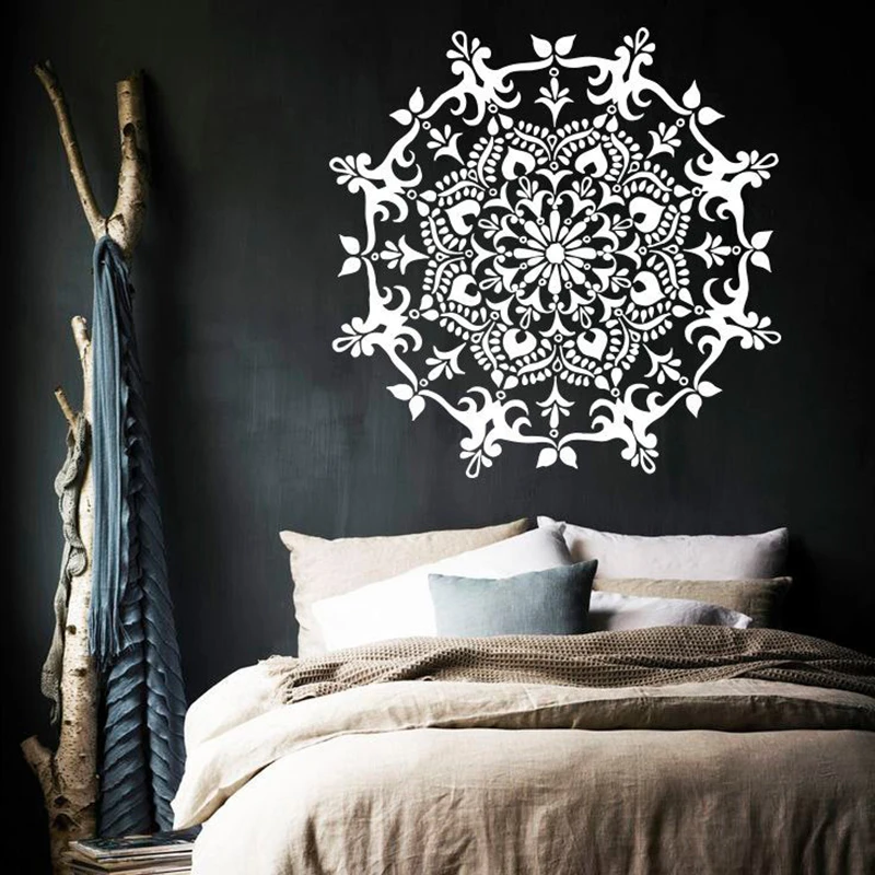 

Mandala Wall Decal Moroccan Ornament Namaste Indian Circle Geometric Wall Sticker Yoga Bohemian Home Decor Vinyl Mural X713