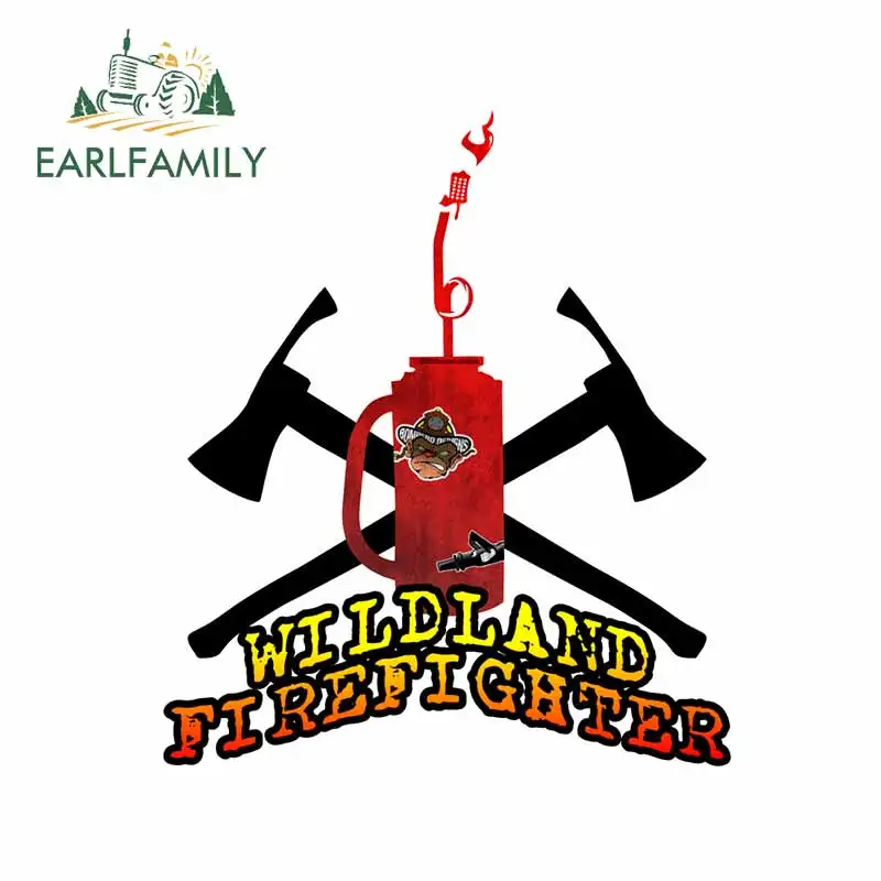 EARLFAMILY 13 см x 11,2 см для Wildland, пожарный, доска для серфинга, ветровое стекло, графика, мотоцикл, индивидуальный багажник, автомобильные наклейки