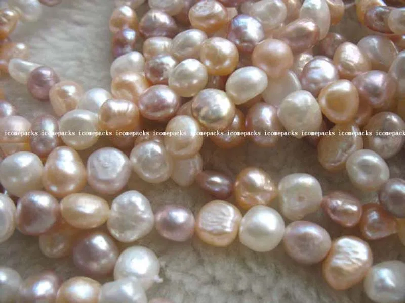 

wholesale 7-9mm freshwater pearl baroque multicolor necklace 70