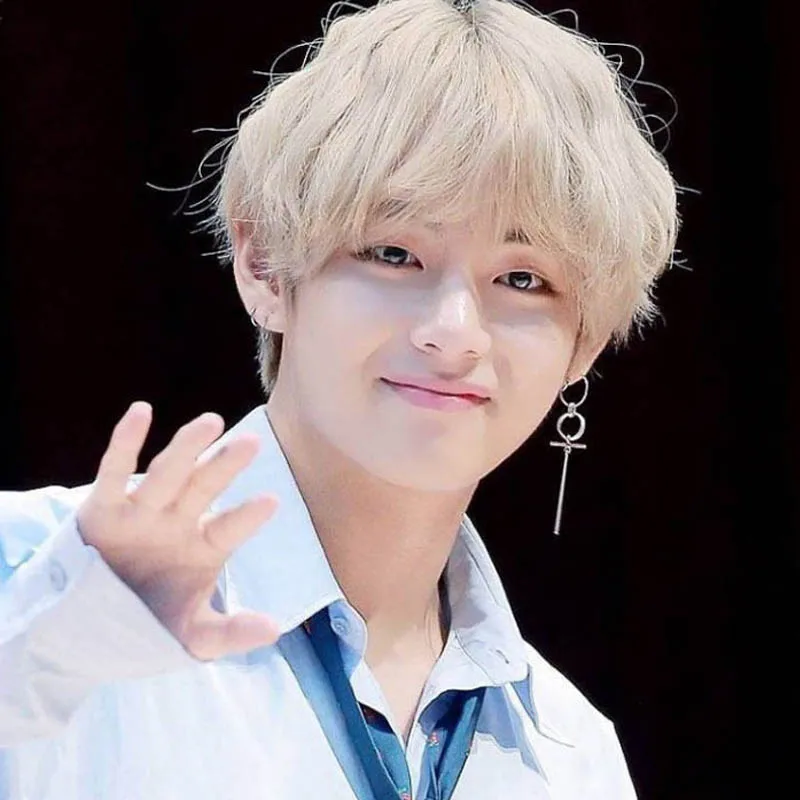 BTS Kim Tae Hyung BigHit развлечения v с большим кольцом для ушей Простые Длинные серьги