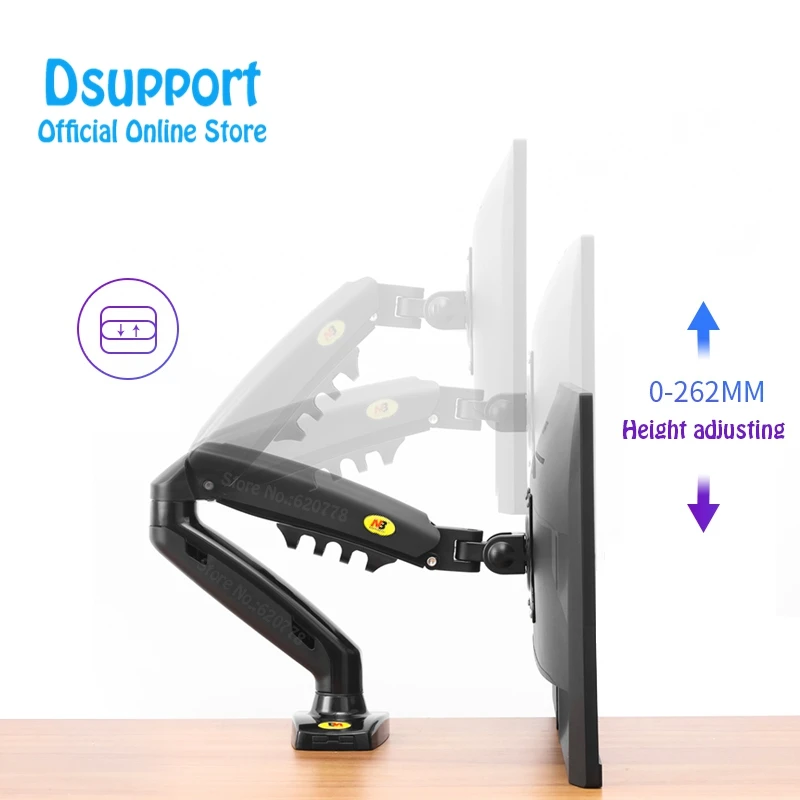 DS-F80-N Новинка NB F80+ 2XUSB3. 0 настольная газовая пружина 17-2" ЖК-светодиодный держатель для монитора кронштейн полный движения Дисплей Стенд загрузка 2-9 кг - Цвет: DS-F80-N