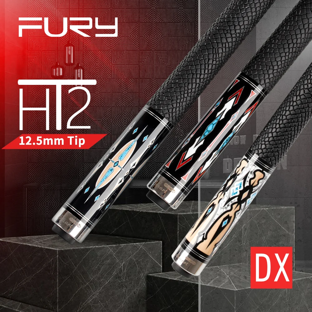 

FURY DX1-4 Billiard Pool Cue HT2 Maple Shaft Leather Handle 12.5mm Tiger Tip Quick Joint Handmade Billiar Stick Kit with Case