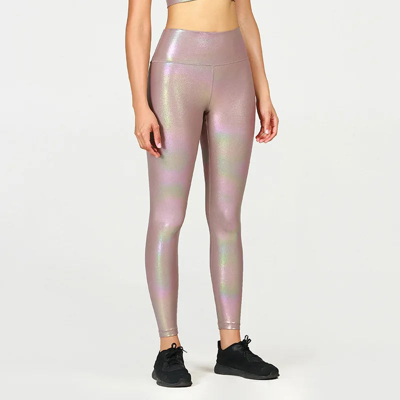 IMLARIO блестящие леггинсы для тренировок высокая посадка йоги фитнеса приседания