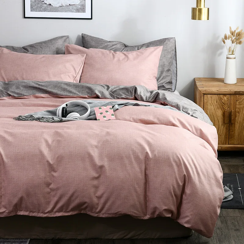 

Атласный комплект для кровати, роскошный пододеяльник, однотонный комплект постельных принадлежностей, роскошный однотонный плоский лист ...