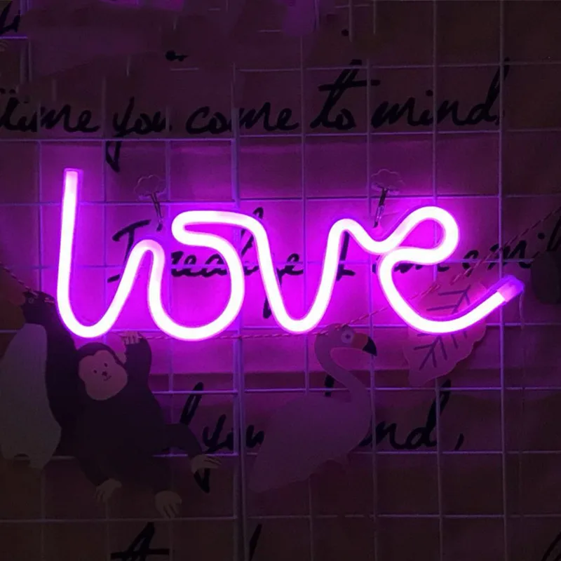 Светодиодный светильник неоновой вывески ning/в форме губ USB на батарейках Ночной