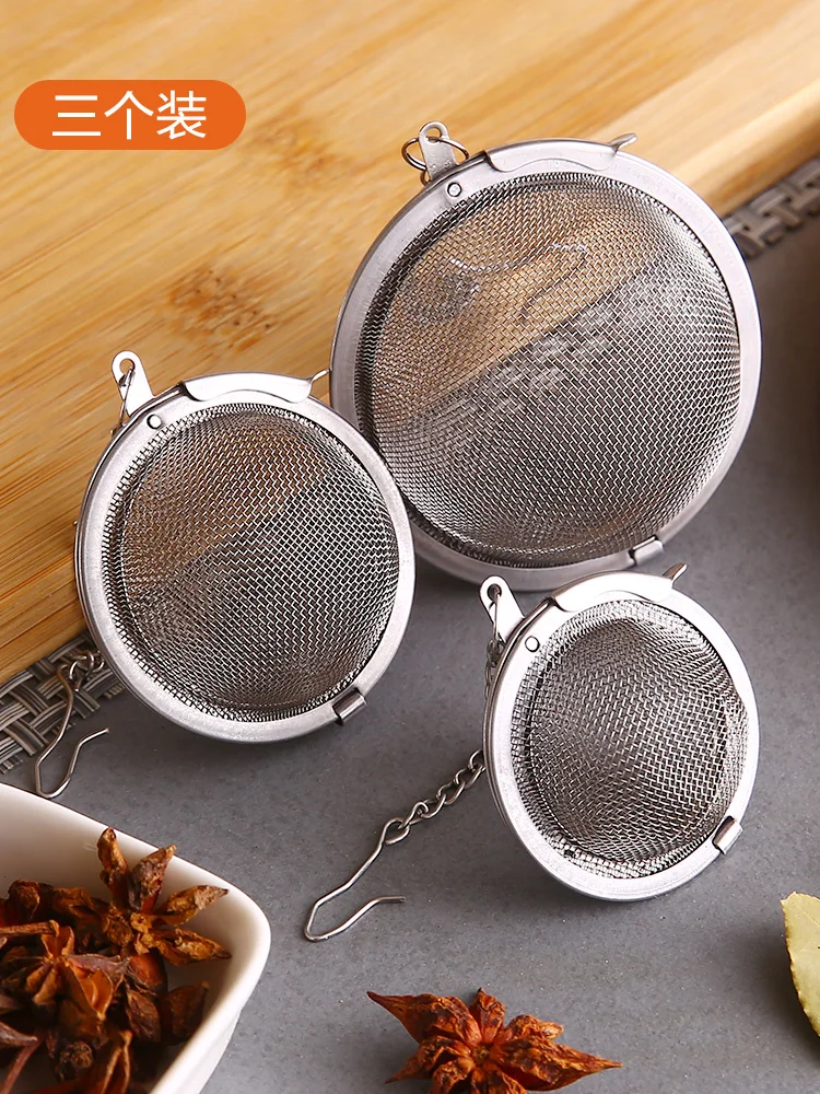 

304 Stainless Steel Flavoring Ball Stewed Meat Filter Ball Flavoring Pot Stewed Meat Spice Box Tea Filter