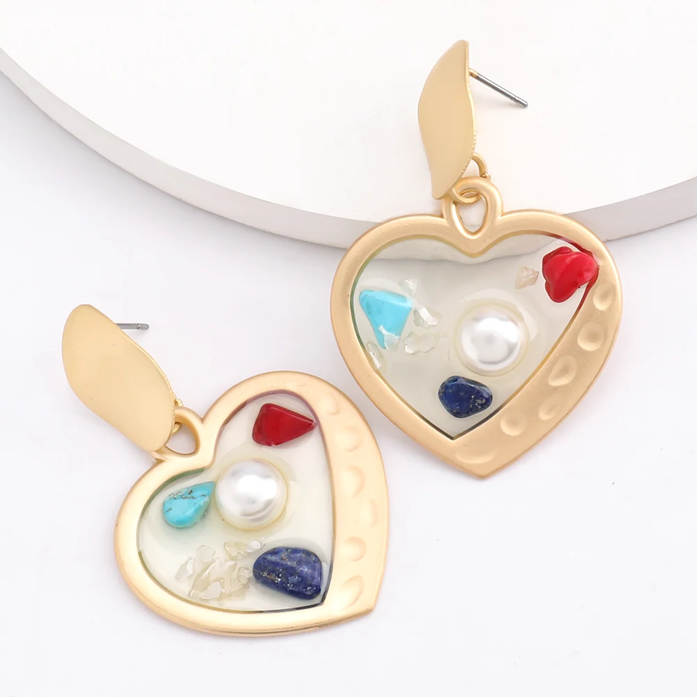 Женские серьги в форме сердца Pauli Manfi европейские и американские из прозрачной