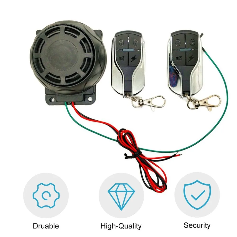 

1 Set Vehicle Alarm 12V Anti Theft Security Rc Alarm System Vibration Detector With Remote Control For Motorcycle E-scooter