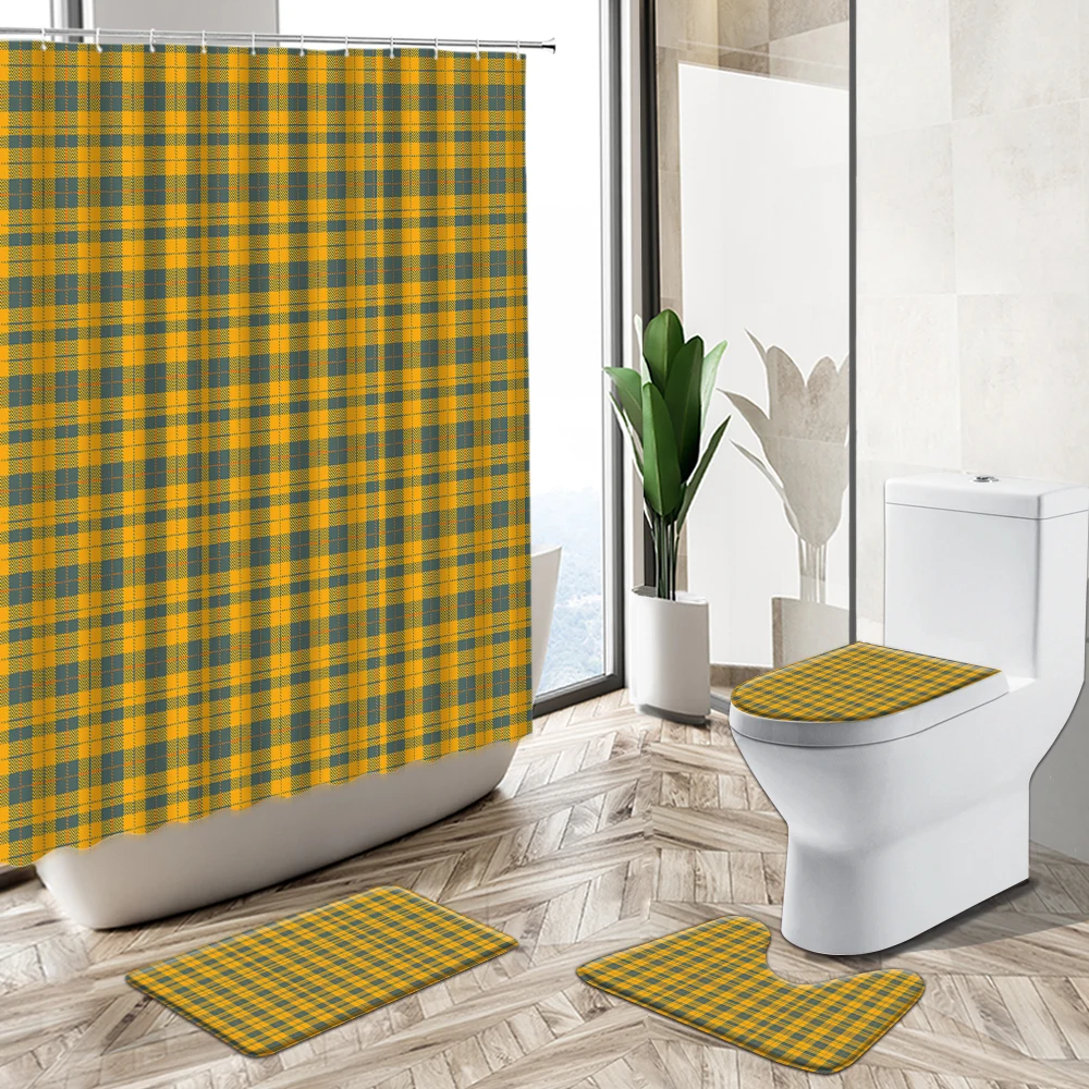 Современная простая сетчатая полосатая душевая занавеска в деревенском ретро