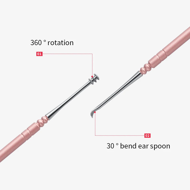 2 шт./лот двухсторонние спиральные Пикапы Для ушного воска ухочистка для удаления