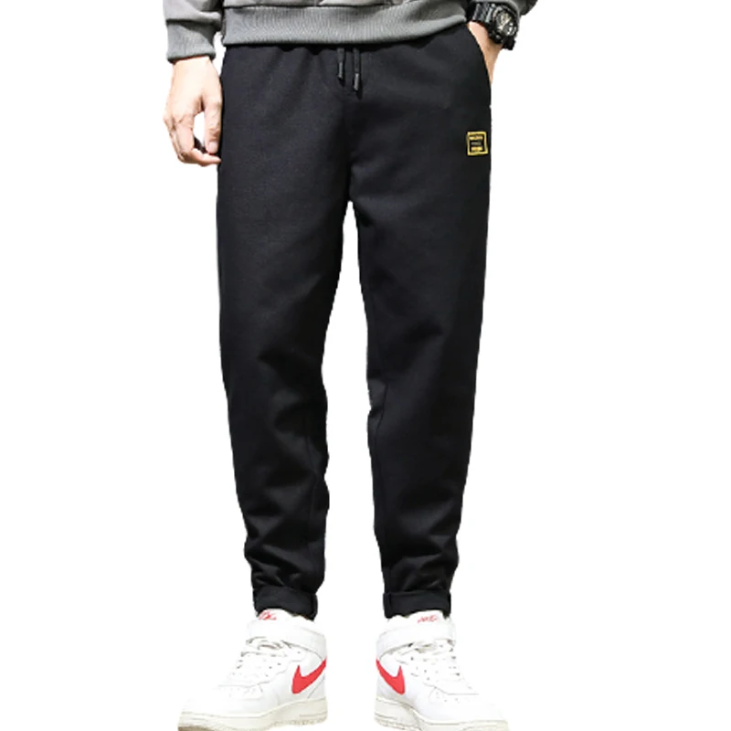 

Модный с девятью точками Повседневное брюки Для мужчин свободного покроя для большой Размеры однотонные Цвет шить средства ухода за кожей стоп шаровары брюки, подходящие для любого размера