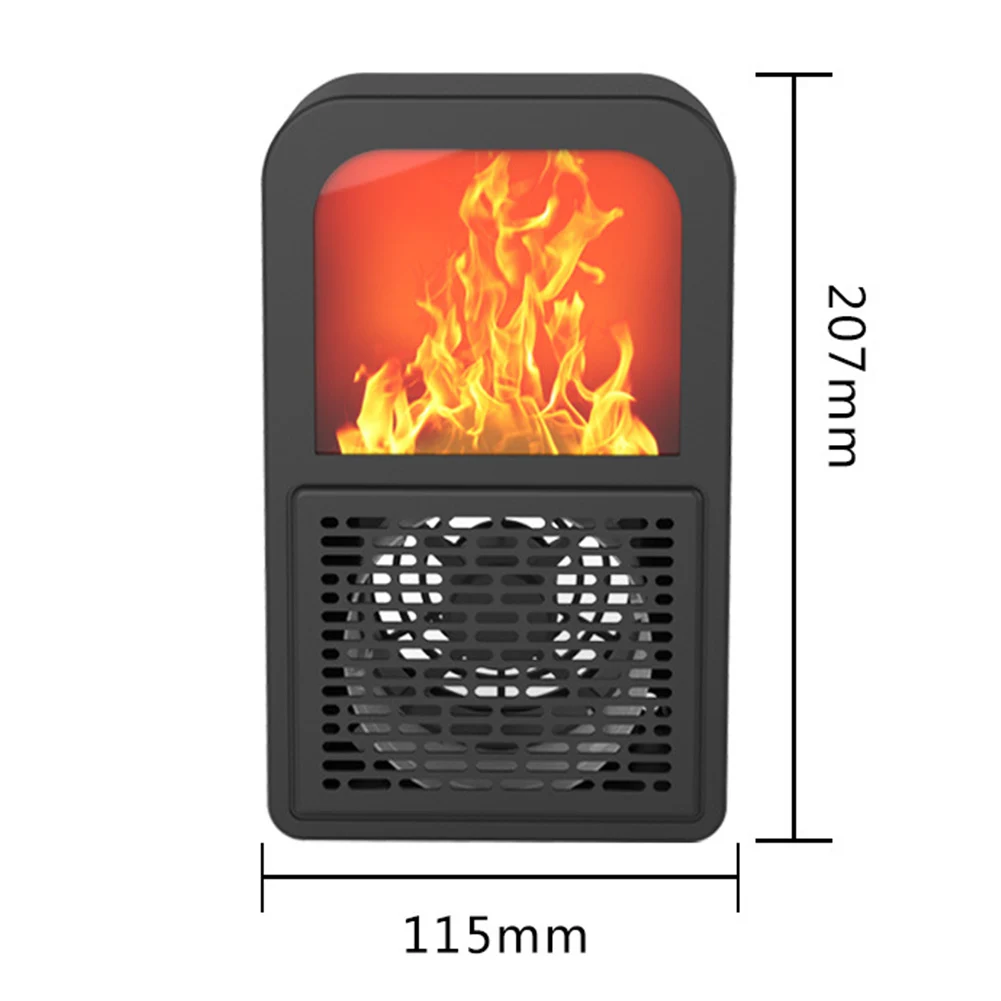 

3D Flame Fireplace Heater Home Desktop Mini Electric Warmer Machine Winter Stove Radiator Hot Air Blower for Office Dormitory