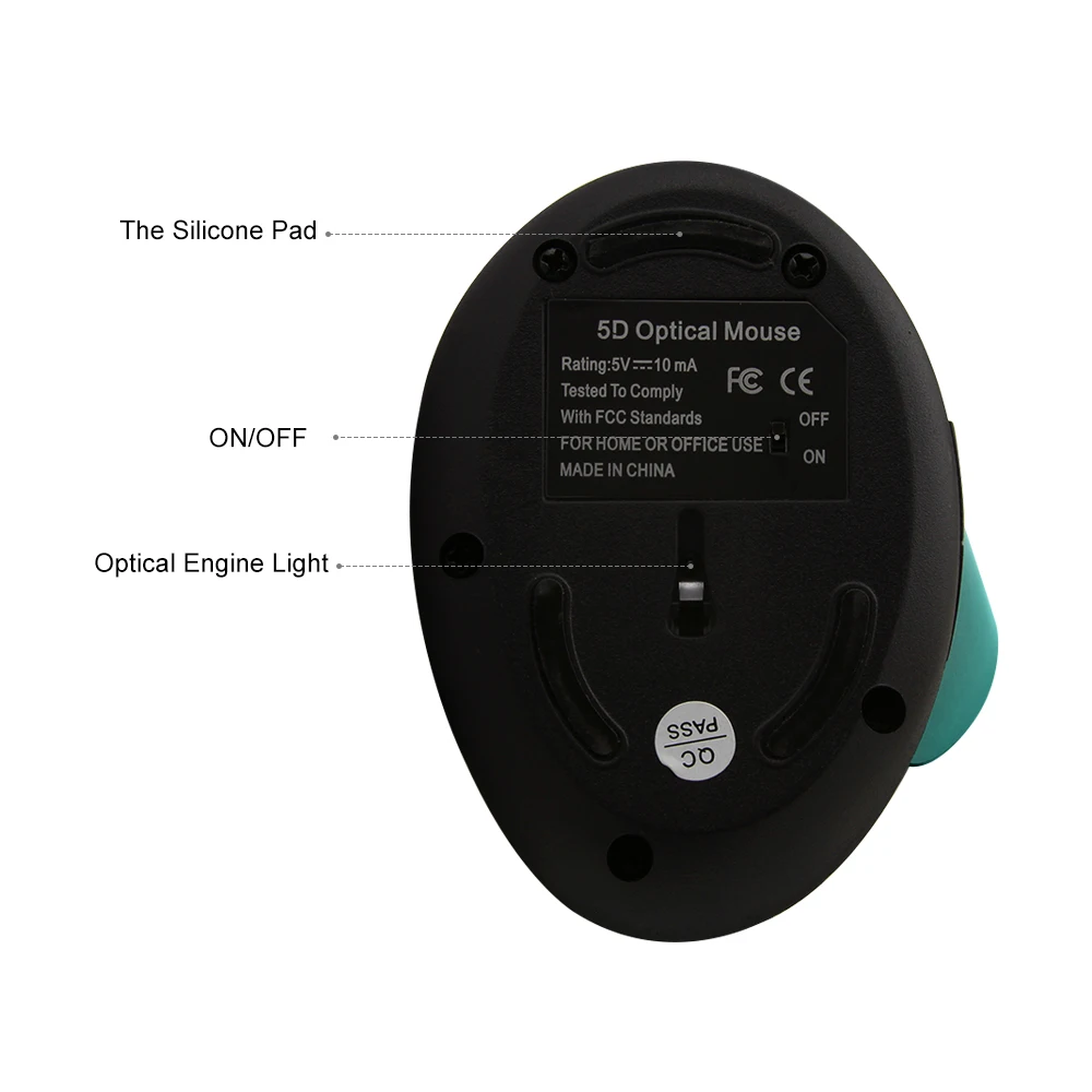 Chyi Беспроводной Эргономичный Вертикальная Мышь 1600 Точек на дюйм USB компьютера