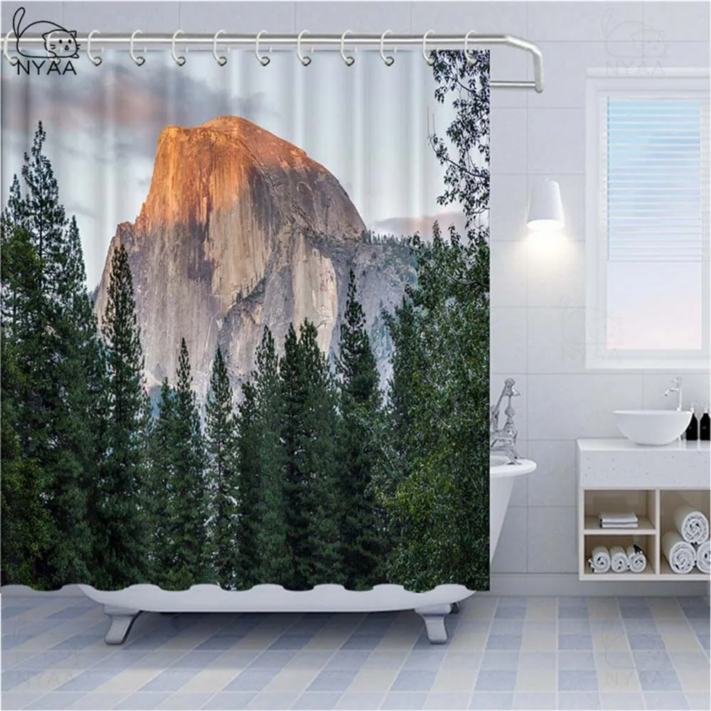 Занавеска для душа Vixm зеленая желтая пшеничная | Дом и сад