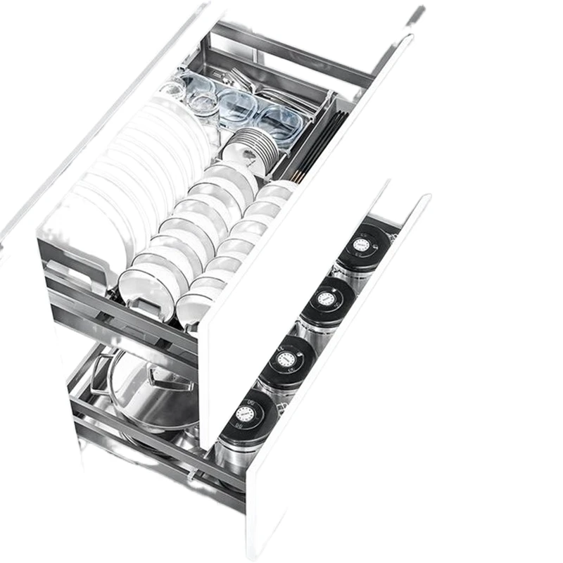 Mutfak Armario De Despensa Gabinete Dish Rack Drawer for Pantry Stainless Steel Cozinha Cocina Kitchen Cabinet Storage Basket | Дом и сад