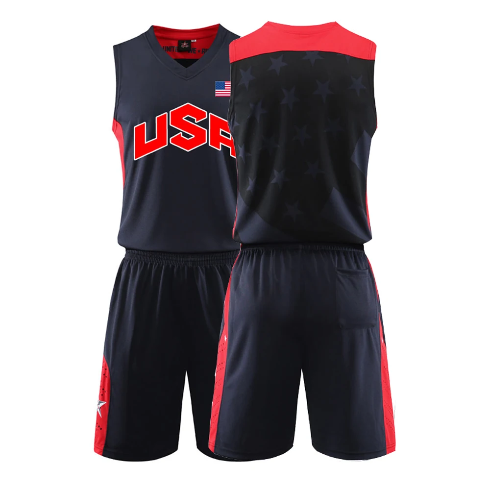 

USA Basketball Jersey Sets Uniforms Sport Clothing Basketball Jerseys Shirts Suit Breathable Customized Printing
