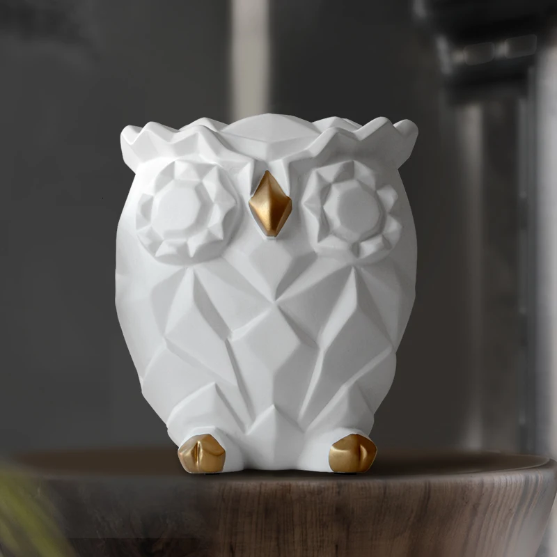 Статуэтка из смолы в подарок статуэтки виде милых сов животных домашняя статуя