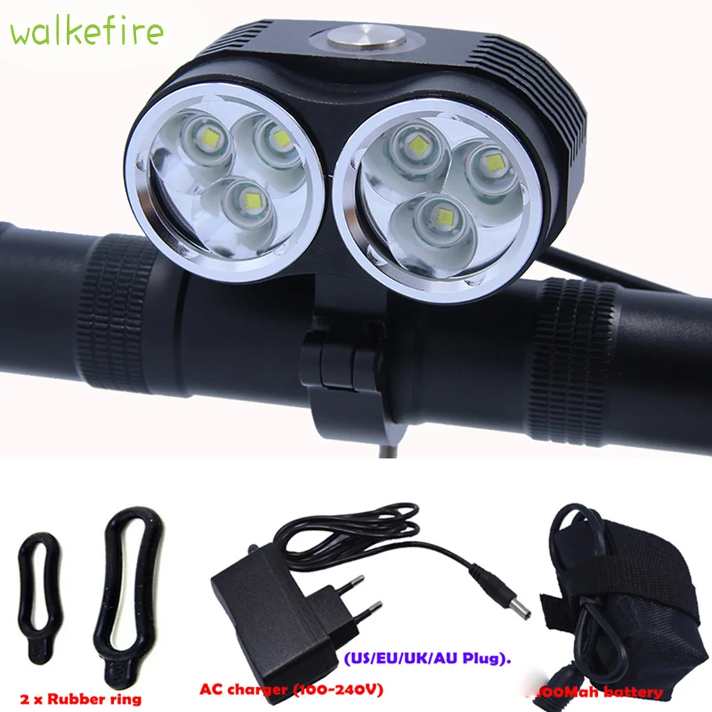 Фонарь велосипедный Walkefire 10000 лм светодиодный светодиодов XM L T6 3 режима в 1|lamp