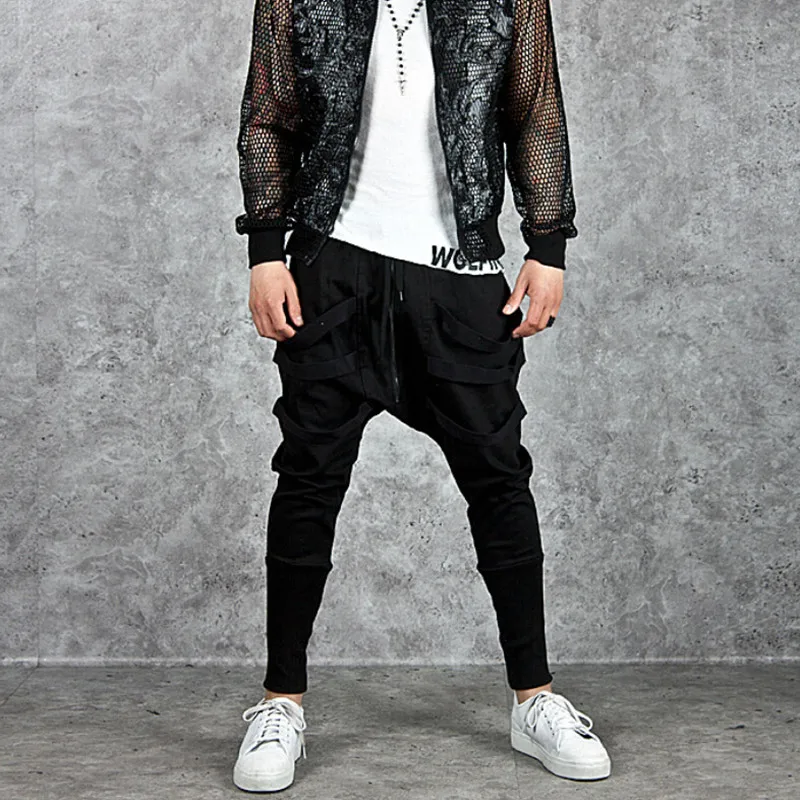 Мужские шаровары в стиле панк для ночного клуба певицы брюки карго сценический