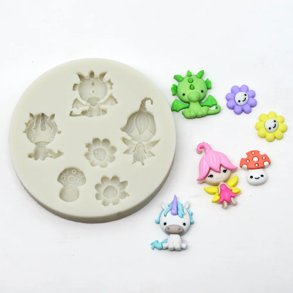 Новый Единорог гриб сильвеон искусственная шоколадная помадка форма для торта