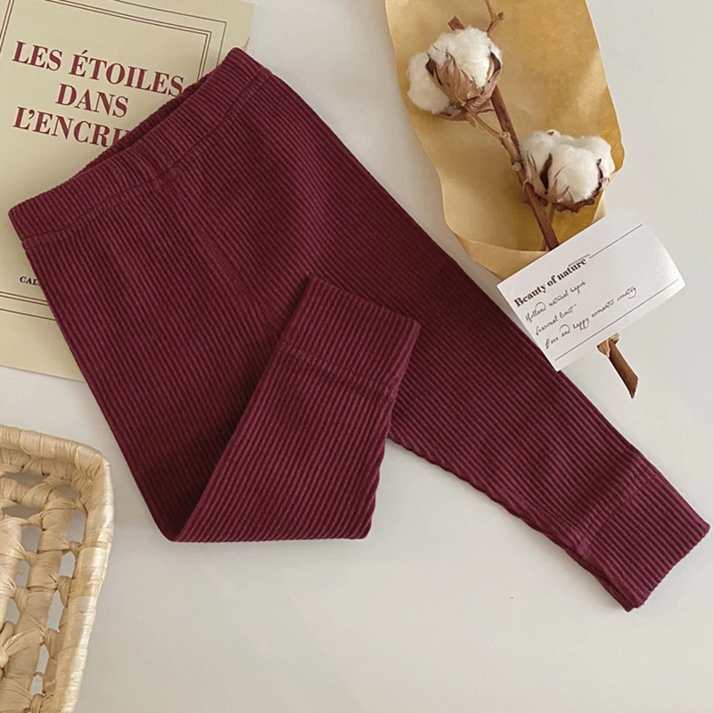 Новинка 2022 Осенние леггинсы для маленьких девочек и мальчиков полосатые одежда