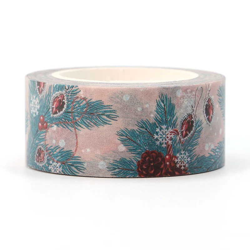 

1 pc 20mm*10m Christmas Pine needles Decorative Washi Tape DIY Scrapbooking Masking Tape School Office Supply