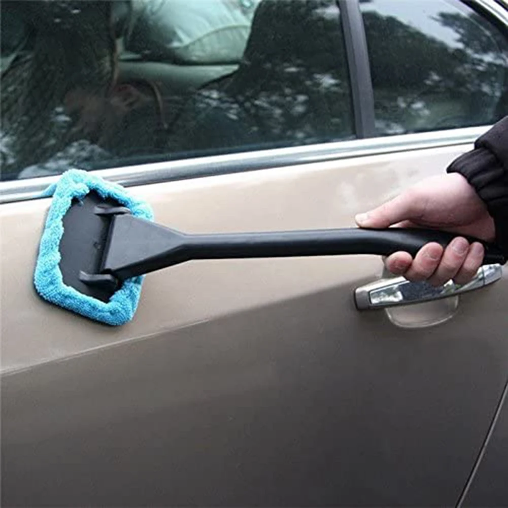 

Car Glass Cleaning Brush Removable Window Brush Fine Fiber Wiper Cleaning Brush With Cloth Pad Car Cleaning Glass Brush Tool