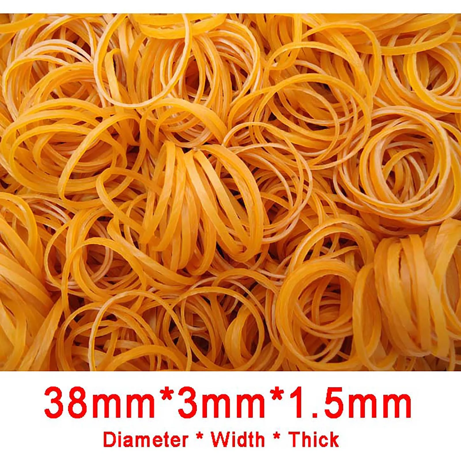 

500g Yellow Quality Elastic Rubber Bands Sturdy Stretchable Packaging Band Loop O Rings Diameter 38mm For Home School Office