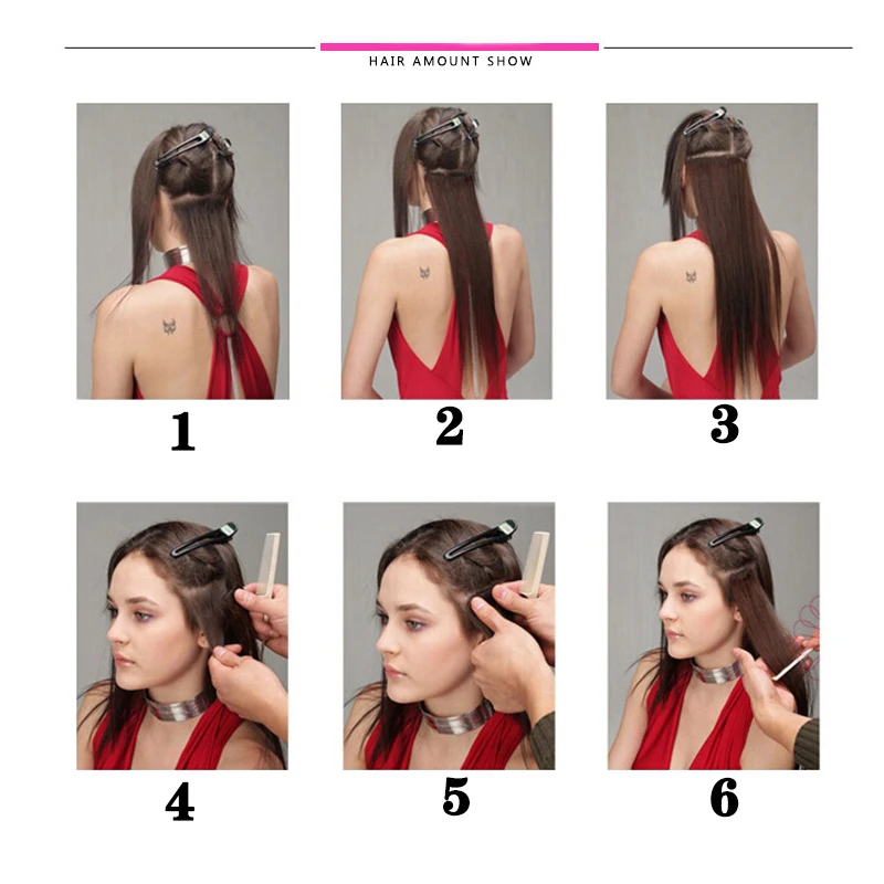

LISIHAIR 16clips Hairpiece Body Wave Synthetic Hair Extensions Clips in High Temperature Fiber Black Brown Women Hair Extensions