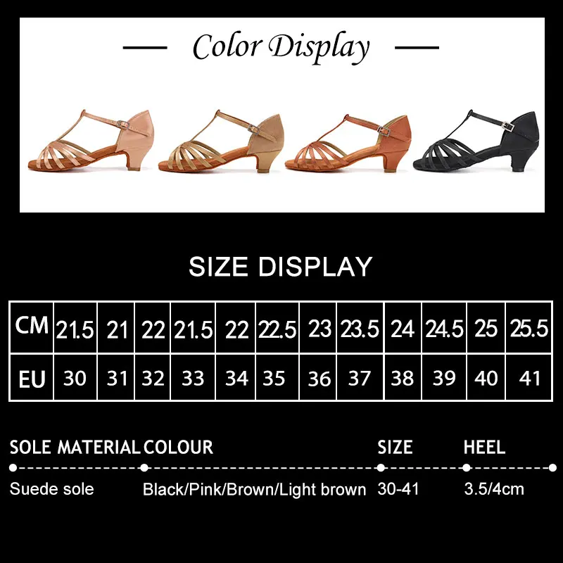 Latin Dance Shoes Children Woman Latin Dance Shoes Kids Low Heel Ladies Tango Salsa Shoes Dancing Shoes For Women 3.5/4cm