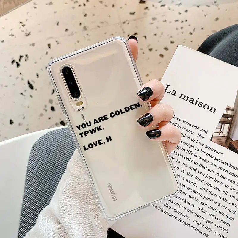 

Harry Styles treat kindness Phone Case Transparent for Samsung A71 S9 10 20 HUAWEI p30 40 honor 10i 8x xiaomi note 8 Pro 10t 11