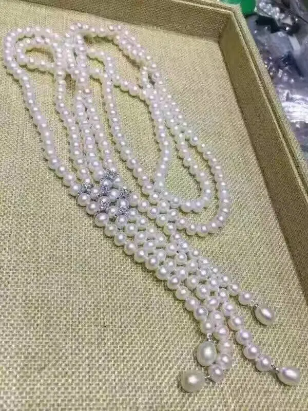 

gorgeous new design natural round pearl necklace 925s