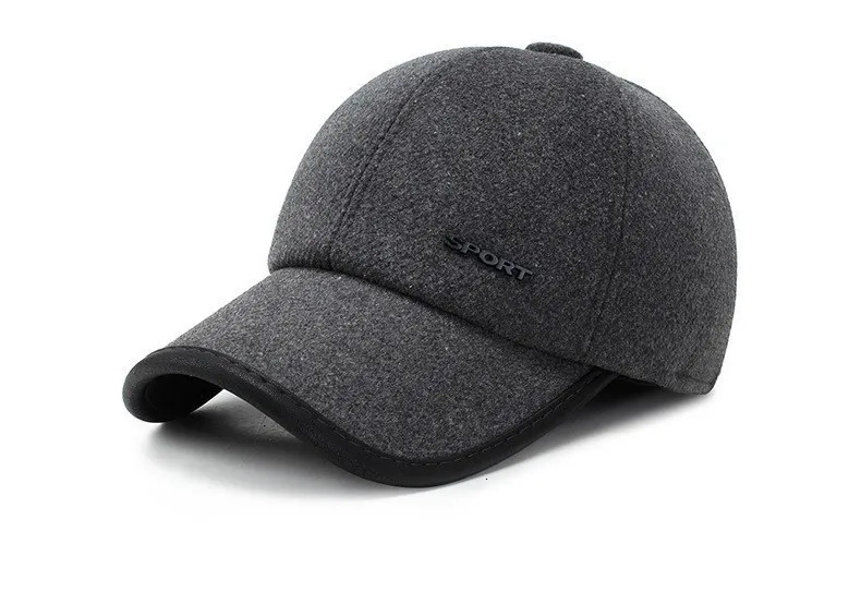 Теплая хлопковая Толстая Кепка Snapback Горячая зимняя бейсболка для мужчин с ушками мужские шапки для отца защита ушей
